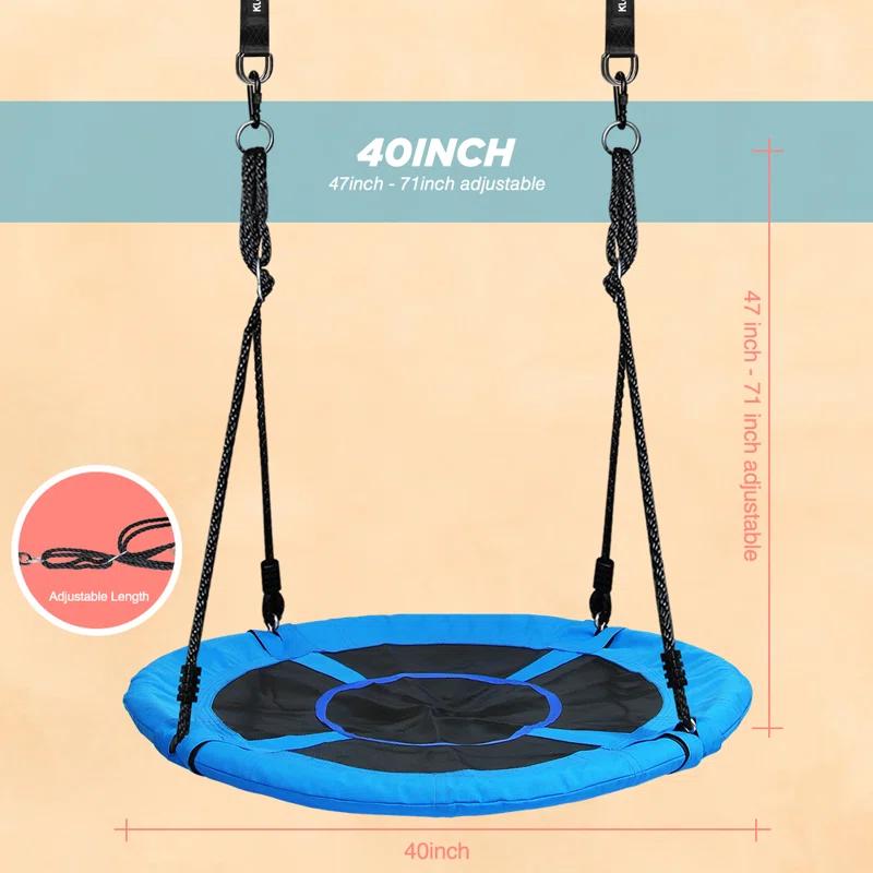 Klo Kick 40inch Metal/Fabric Web/Saucer Swing with Chains and Hooks