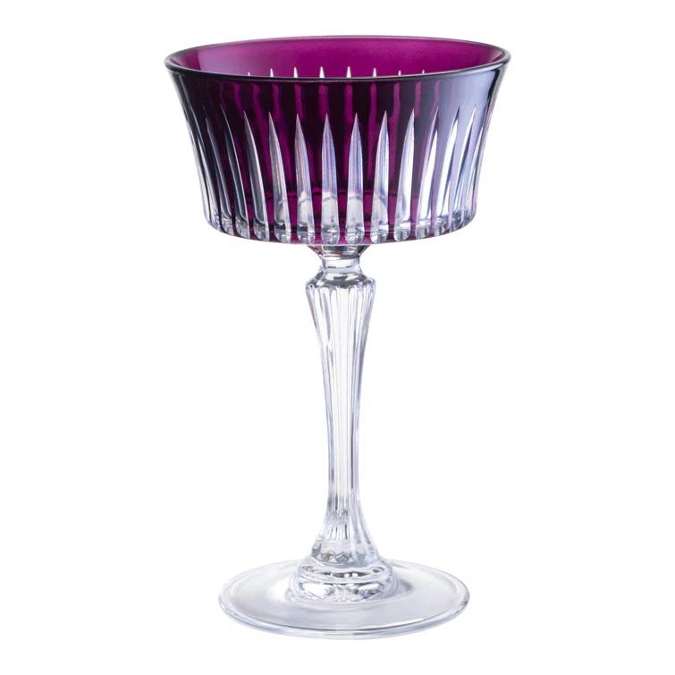 Barski Colored Champagne Coupe Glasses, Stemmed Martini Glassware, Set of 6 - 8.7 oz. (Set of 6)