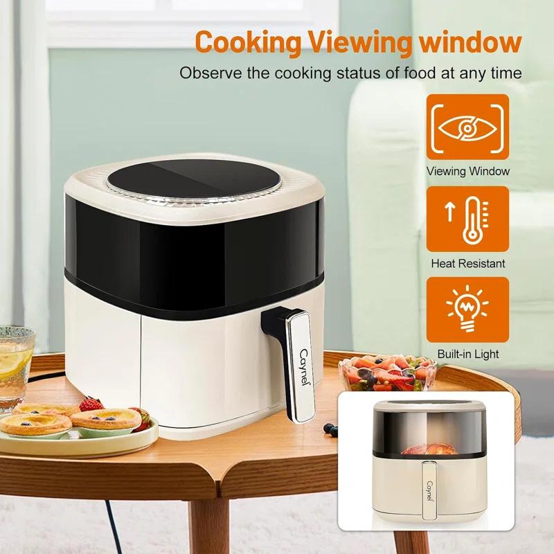 CAYNEL CAYNEL 1350W Digital Air Fryers 6.5QT Oilless Hot AirFryer for  Nonstick & Dishwasher Safe Basket - Beige