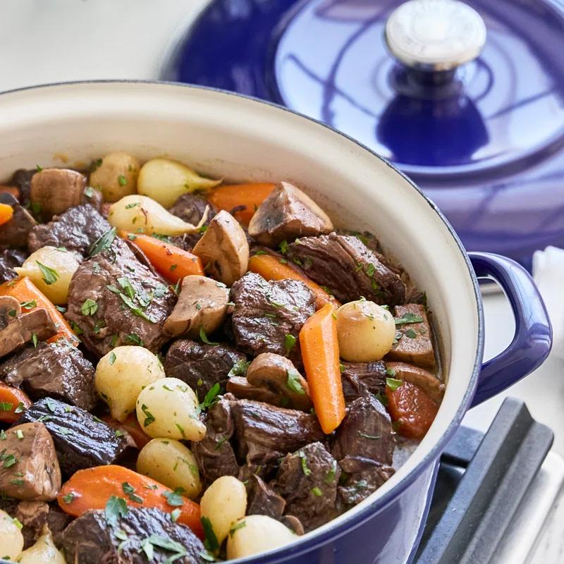 Merten and Storck Merten And Storck 7 Quarts Non-Stick Enameled Cast Iron Round Dutch Oven