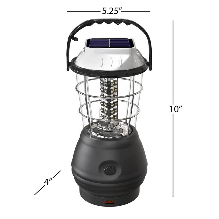 Whetstone Whetstone Dynamo Hand Crank Solar Powered Lantern - Battery-Operated or Rechargeable LED Light with Adjustable Settings for Camping