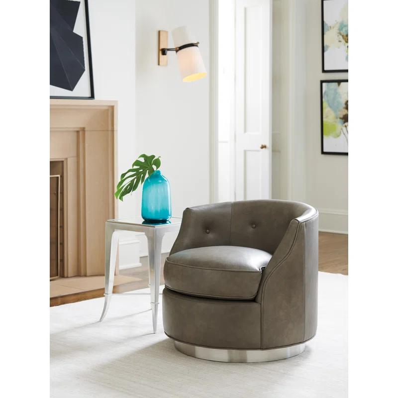 Avondale Piper Leather Swivel Chair