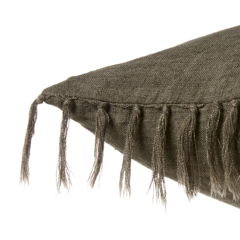 Roy Linen Pillow - Sage / 13" x 21" / Down