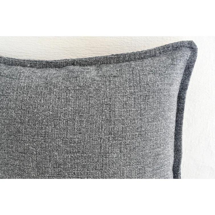 Oveesha Soft Chenille Throw Pillow Covers With Stitched Edge (Set of 2)