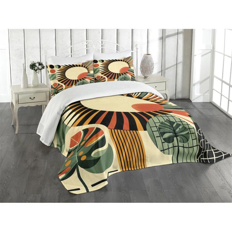 Ambesonne Not Solid Color Coverlet Set