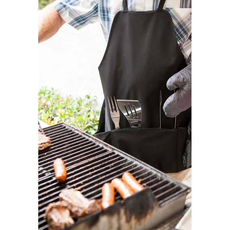 Arlmont & Co. BBQ Apron Tote Pro Grill Set - Heavy Duty BBQ Apron with BBQ accessories