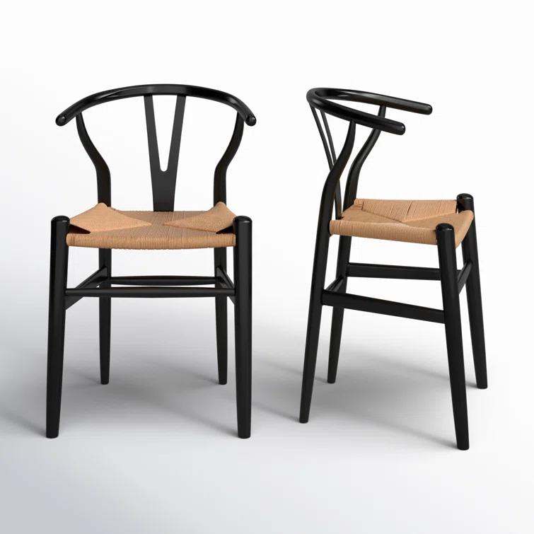 Cylia Dining Chair (Set of 2) - Black and Natural