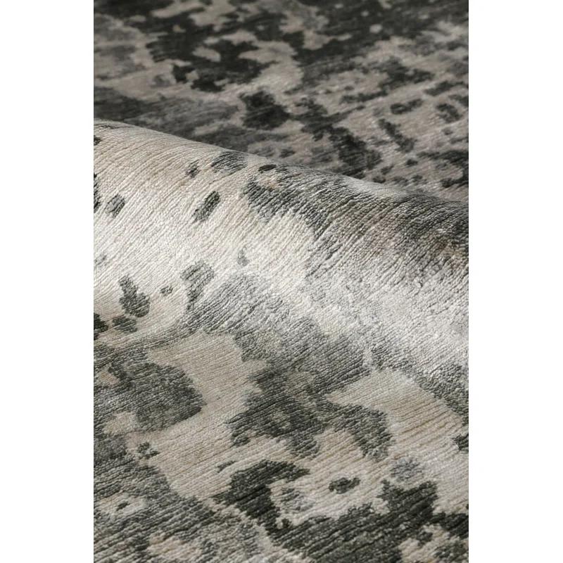 EXQUISITE RUGS Exquisite Rugs Bamboo Silk Hand-Knotted Gray/Silver Area Rug