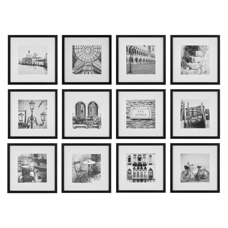 Gallery Perfect Gallery Perfect 12" x 12" Photo Gallery Wall Matted Picture Frame Set (Set of 12)