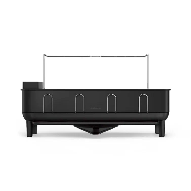 Simplehuman Kitchen Dish Drying Rack, Matte Black Steel