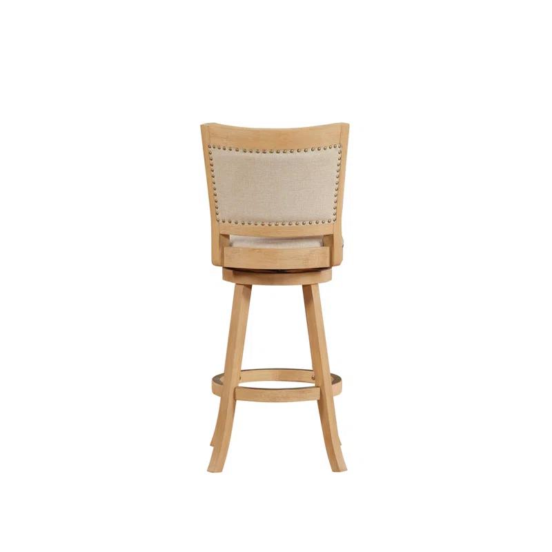 Dovecove Falken Swivel Upholstered Counter Stool with Solid Wood Frame