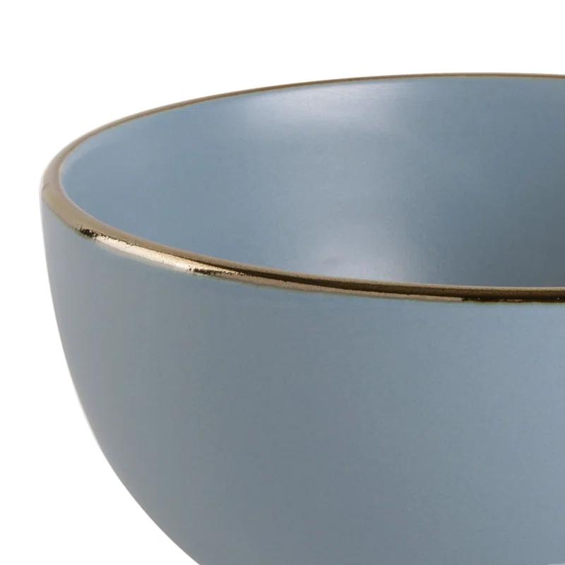 Gibson Gibson Home Rockaway Gold 16-Piece Dinnerware Set - Matte Blue