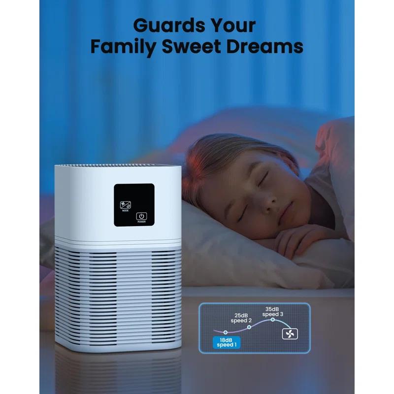 Air Purifiers For Home, HEPA Air Purifiers For Large Room Up To 600 Sq.Ft, H13 True HEPA Air Filter With Fragrance Sponge 6 Timers Quiet Air Cleaner For Pet Dander Wildfire