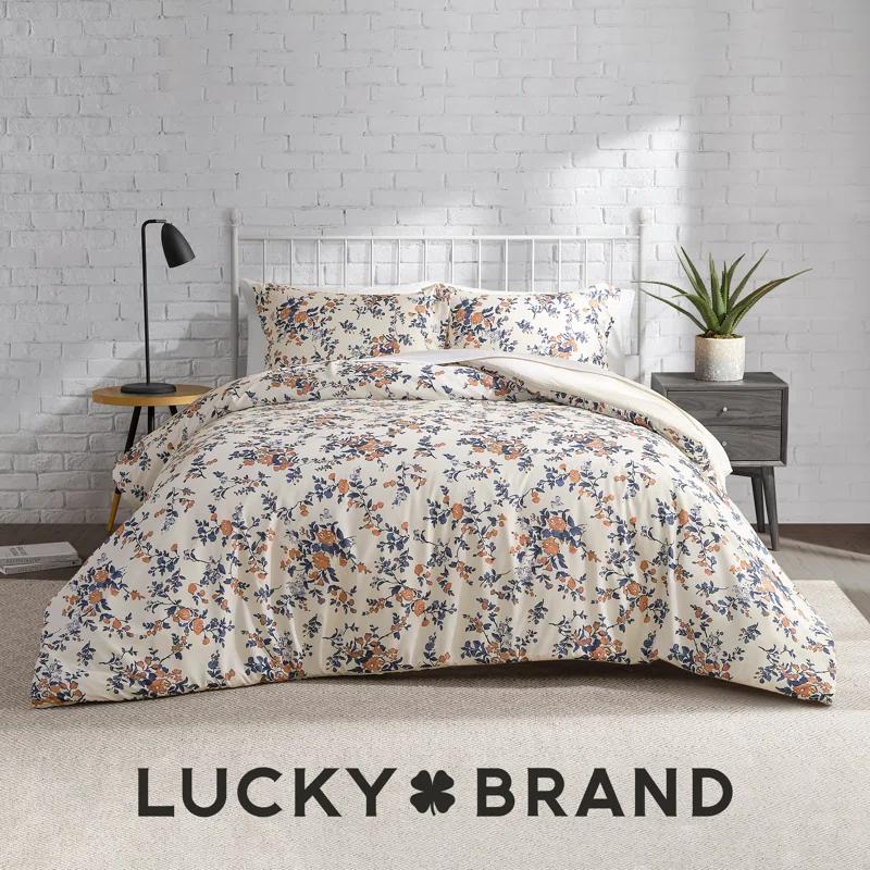 Lucky Brand Lucky Brand Garden Floral Bouquet Reversible Duvet Cover & Shams Bedding Sets