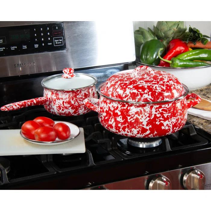 Golden Rabbit Golden Rabbit Swirl 4 Quarts Enamelware Round Dutch Oven