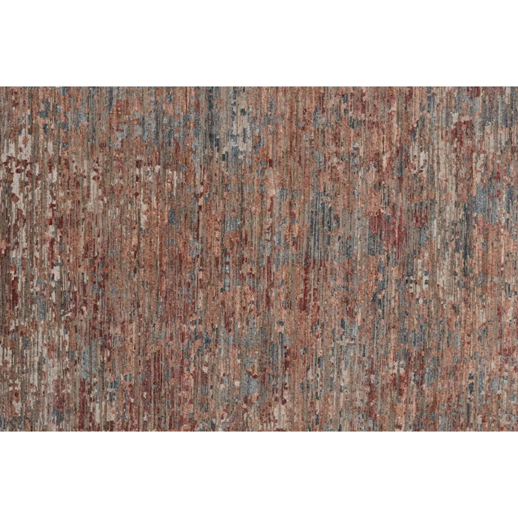 Clarkson Blue and Rust Hand-Knotted Wool Area Rug