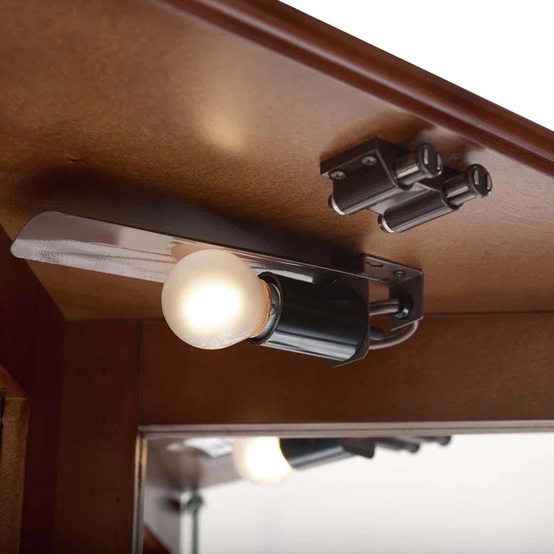 Lark Manor™ Corner Curio Dispaly Cabinet with Lights, Adjustable Tempered Glass Shelves, Mirrored Back