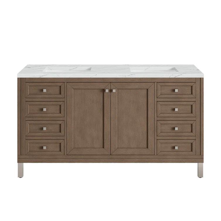 James Martin Vanities Chicago 60'' Double Bathroom Vanity with Top