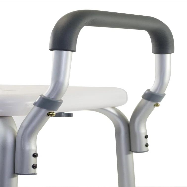 Essential Medical Supply Essential Medical Supply Height Adjustable Shower and Bath Bench with Padded Arms, Contoured Back and Textured Shower Chair Seat B3011