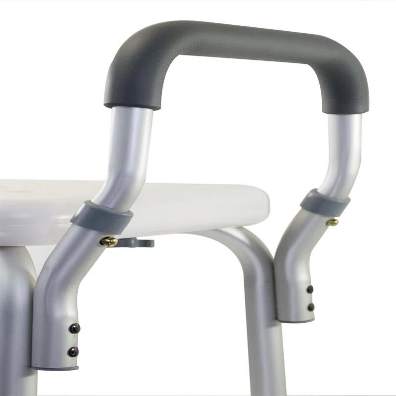 Essential Medical Supply Essential Medical Supply Height Adjustable Shower and Bath Bench with Padded Arms, Contoured Back and Textured Shower Chair Seat B3011