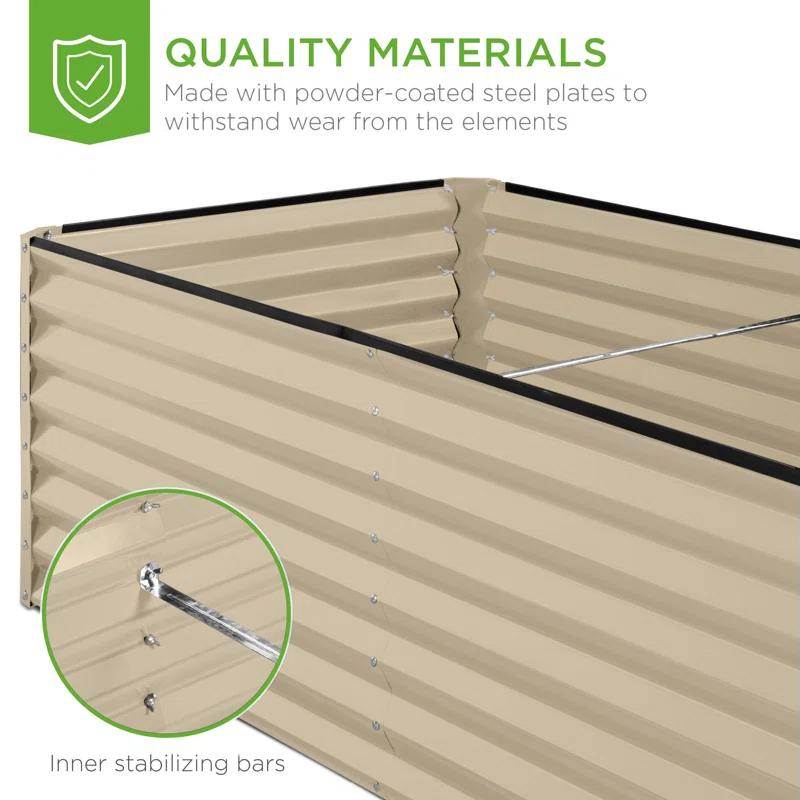 Arlmont & Co. Romaio 6x3x2ft Outdoor Metal Raised Garden Bed, Planter Box for Vegetables, Flowers, Herbs