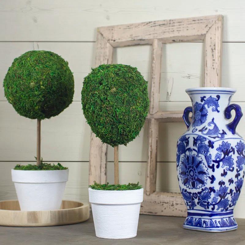 Northlight Seasonal Green Reindeer Moss Ball Potted Artificial Spring Topiary Tree