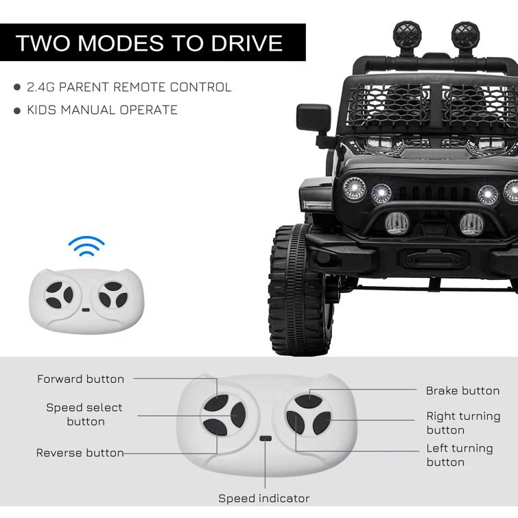 Aosom Aosom 12 Volt 1 Seater All-Terrain Vehicles Battery Powered Ride On with Remote Control
