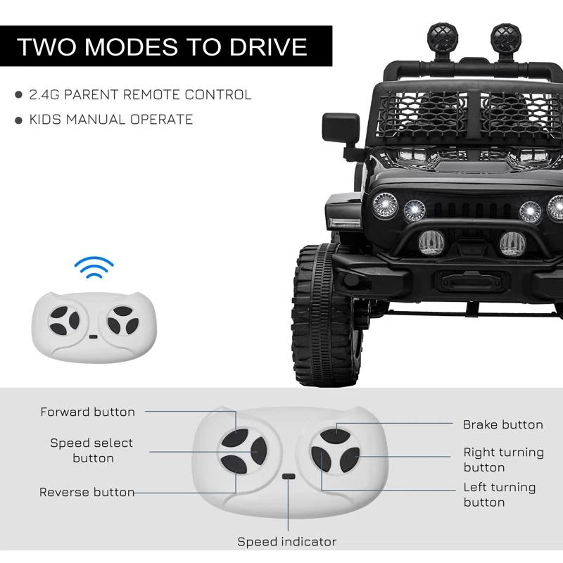 Aosom Aosom 12 Volt 1 Seater All-Terrain Vehicles Battery Powered Ride On with Remote Control