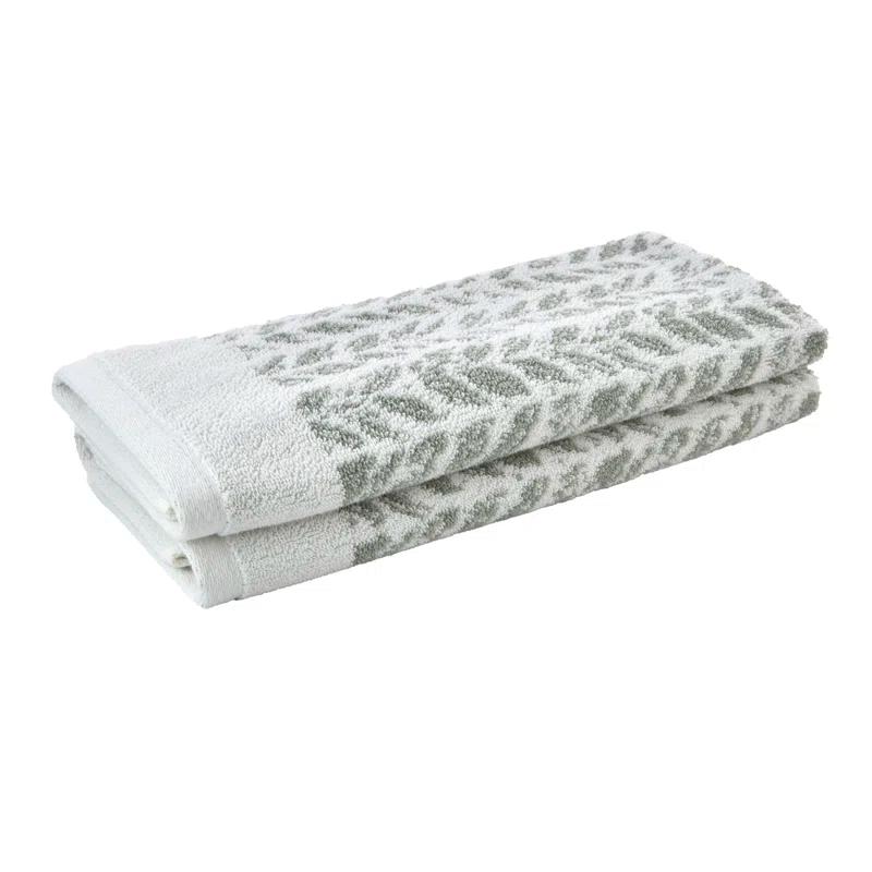 Gracie Oaks Gracie Oaks Distressed Leaves Hand Towel (Set of 2)
