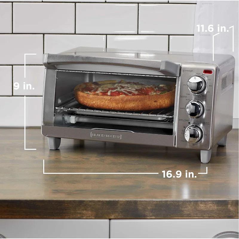BLACK+DECKER Black+decker 4-slice Toaster Oven, 4 Cooking Functions
