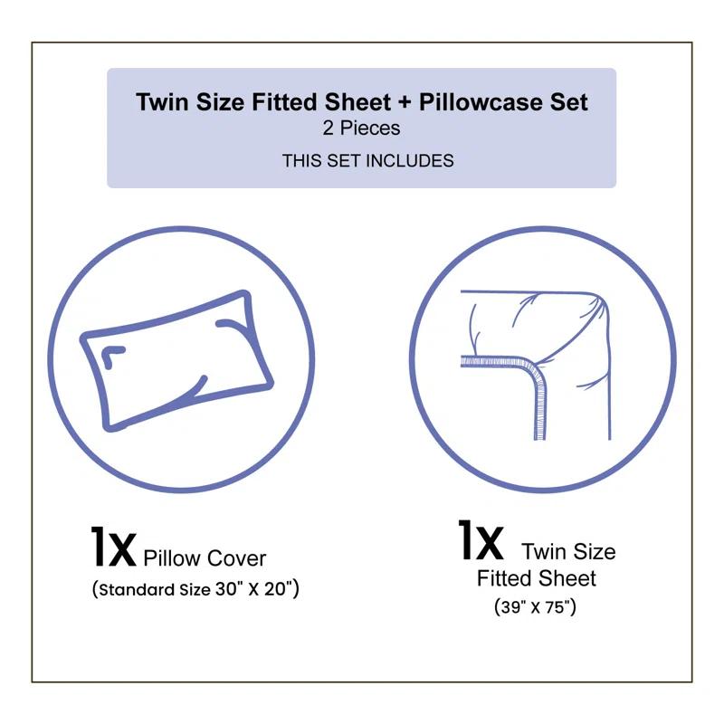 Ambesonne Ambesonne Fitted Sheet & Shams 3 Pcs Summer Slices of Lime Print Yellow Marigold and Green