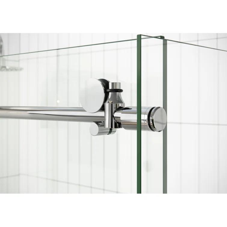 Glass Warehouse Nova 48 in. x 40 in. x 78 in. 90-degree Fully Frameless Sliding Glass Shower Enclosure 90SL-48-40-CH