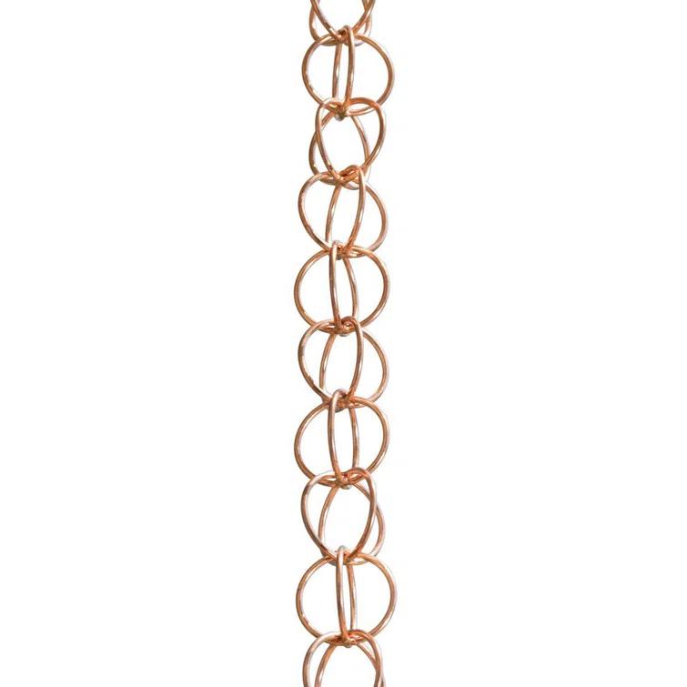 Monarch Rain Chains Pure Copper Ring Rain Chain Replacement Downspouts for Gutters