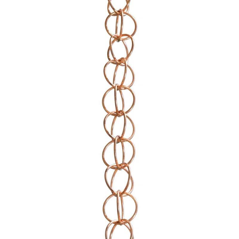 Monarch Rain Chains Pure Copper Ring Rain Chain Replacement Downspouts for Gutters
