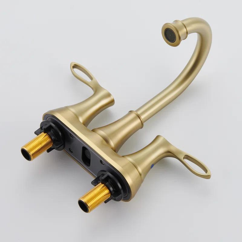 CASAINC KCL0014-BG 4-inch Centerset Bathroom Faucet with Drain