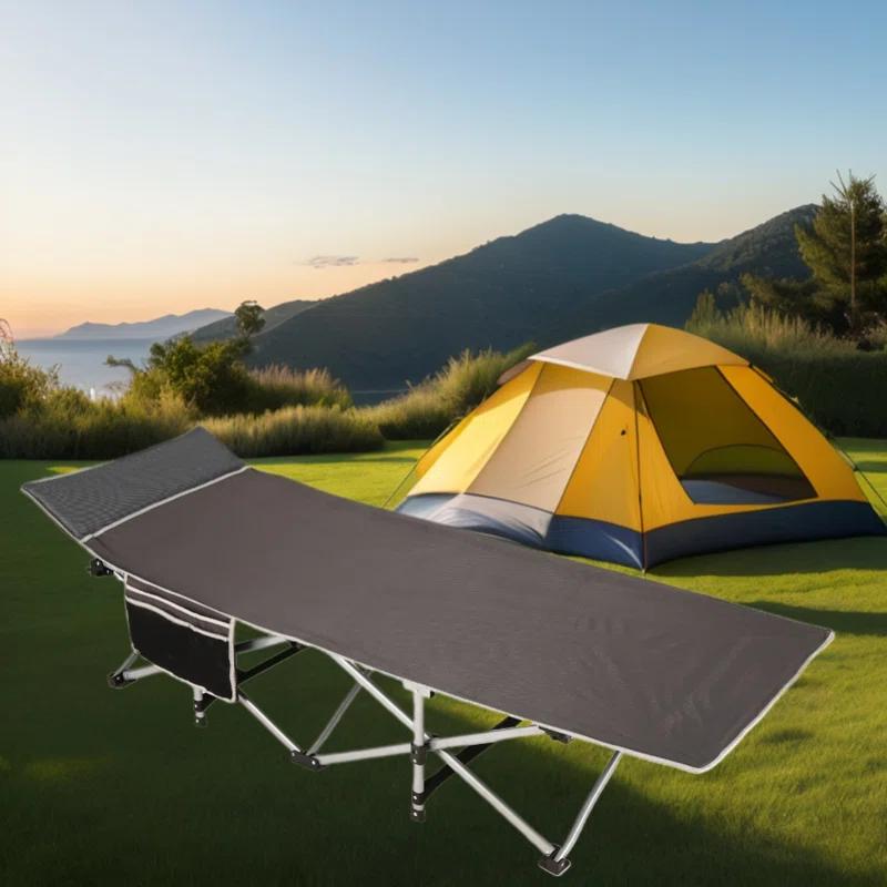 Himimi Portable Folding Camping Cot Sleeping Cot with Carry Bag and Mattress for Travel, Camping, Outdoor