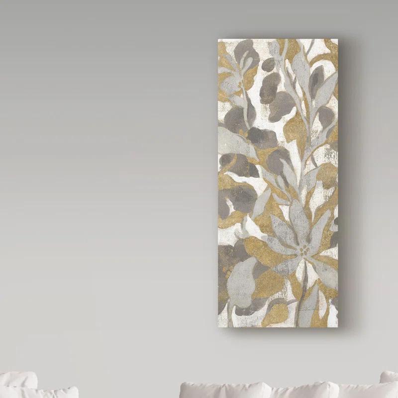 Trademark Fine Art " Painted Tropical Screen I Gray Gold Crop " by Silvia Vassileva