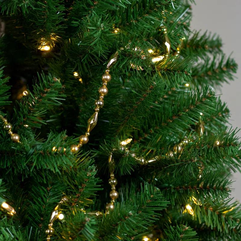 Northlight Seasonal 9' Shiny and Matte Gold Beaded Christmas Garland