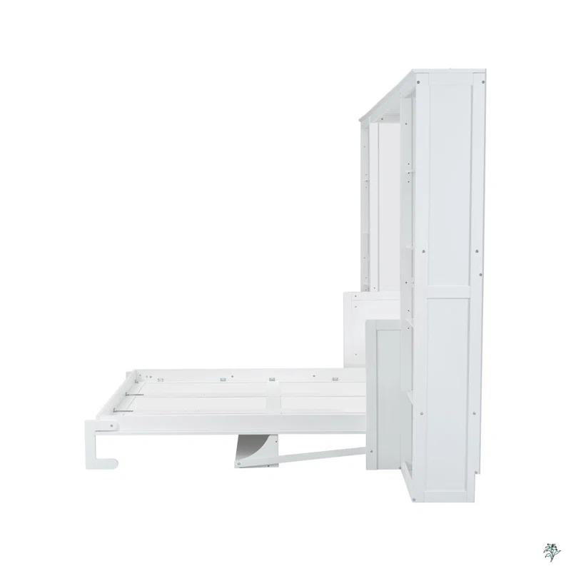 BVNECXP Queen Size Murphy Bed With Desk And Bookshelf