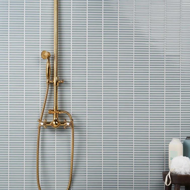 Monogram Stacked 11.19 In. X 11.9 In. Glossy Porcelain Mosaic Floor And Wall Tile (0.92 Sq. Ft. / Each)