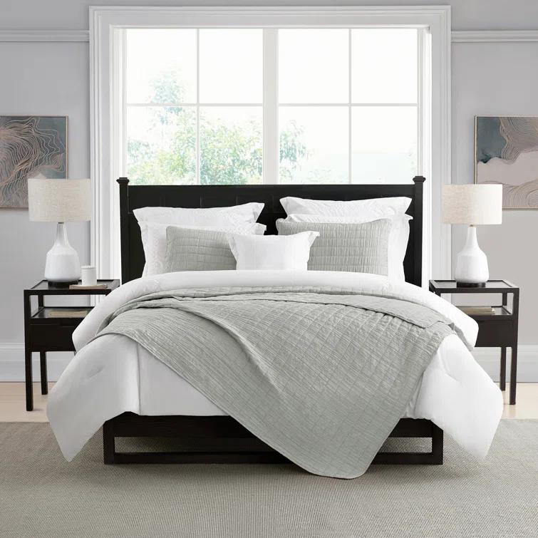 Swift Home Ultra Soft Crinkle Washed Microfiber 3-Piece Quilt Set