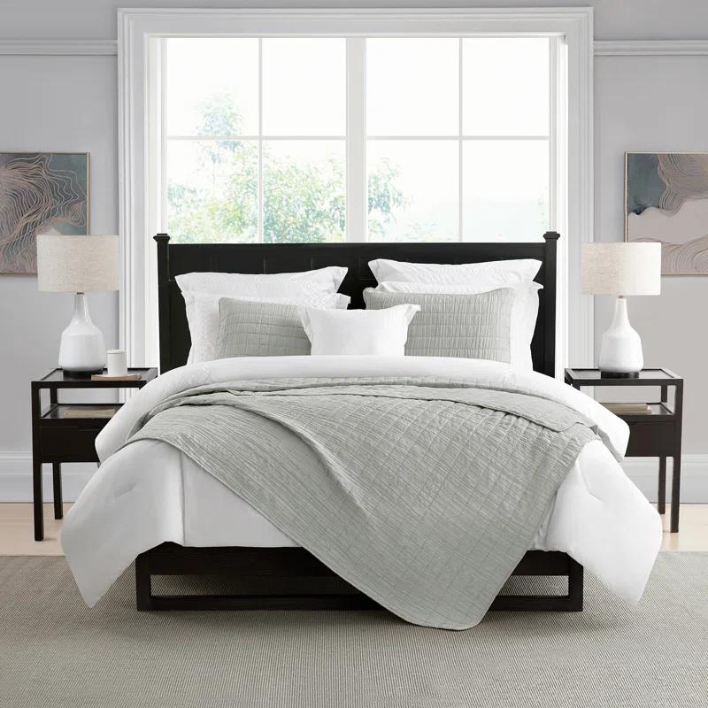 Swift Home Ultra Soft Crinkle Washed Microfiber 3-Piece Quilt Set