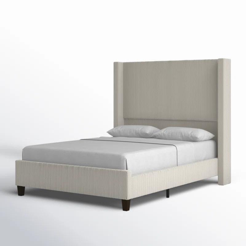 Dunwoody Upholstered Wingback Platform Bed