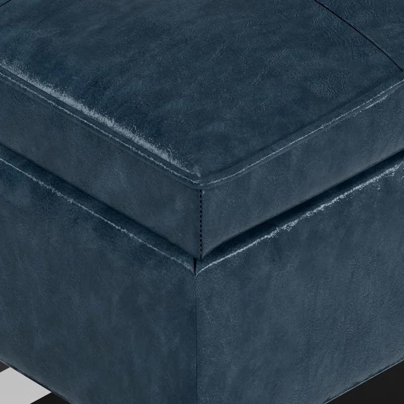 Simpli Home Cosmopolitan 44"W Transitional Tufted Storage Ottoman Bench with Lift Top