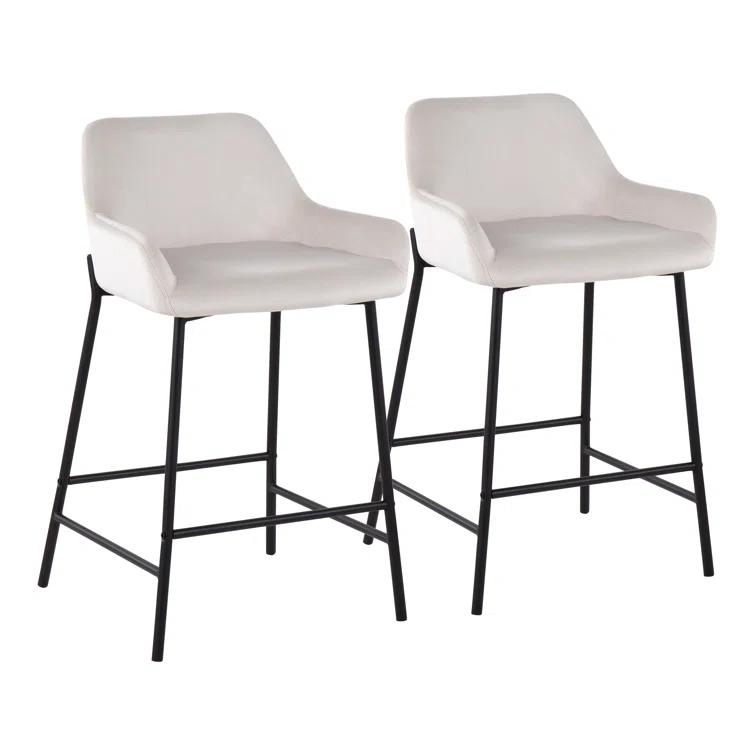 Willa Arlo™ Interiors Cassiopeia Upholstered Counter Stool with Metal Frame (Set of 2)
