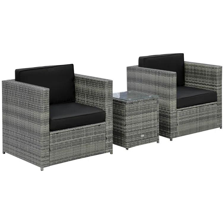 Outsunny 2 - Person Patio Conversation Sets with Cushions