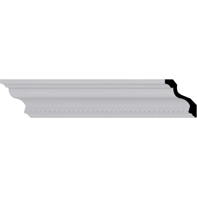 Ekena Millwork 3"H x 2 1/2"P x 4"F x 94 1/2"L Valeriano Dentil Crown Moulding