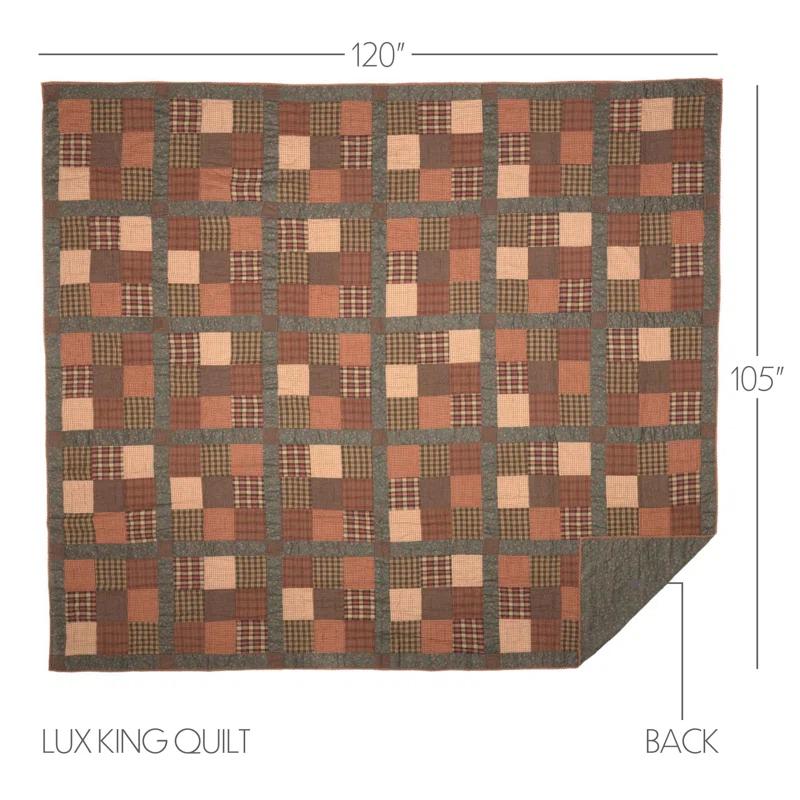 VHC Brands Crosswoods Farmhouse / Country Cotton Patchwork Quilt
