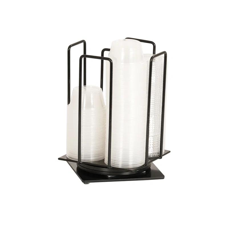 Cal-Mil Iron Black 4-Section Revolving Ramekin and Lid Organizer