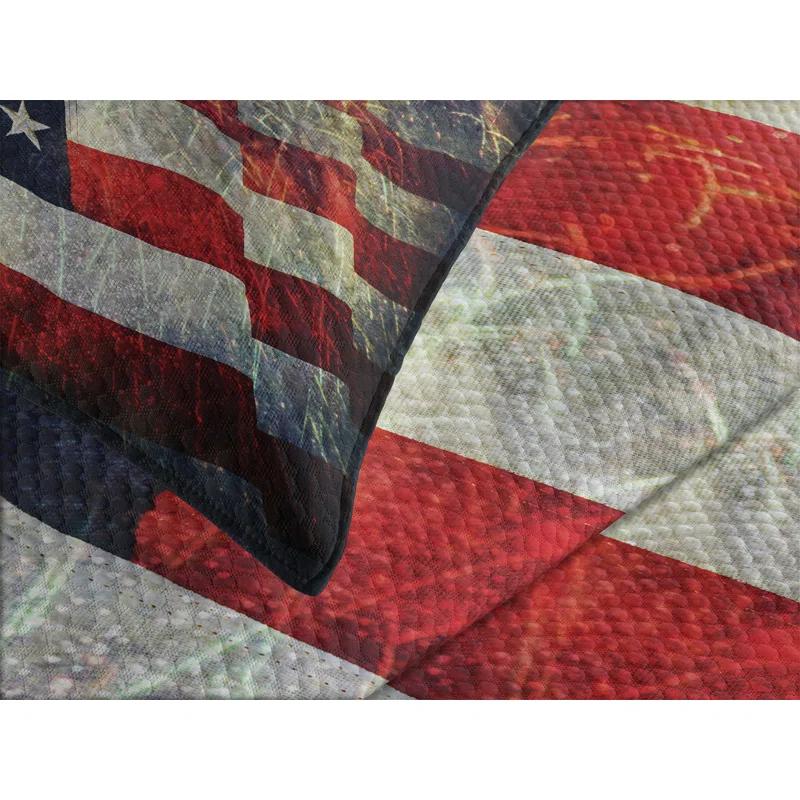 Ambesonne Ambesonne Colorful Bedspread Set Fireworks 4th of July Multicolor